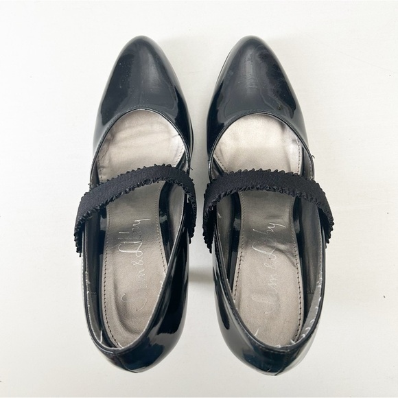 Sam & Libby Mary Jane Platform Heels Black Patent Faux Leather Size 8 - Picture 8 of 15